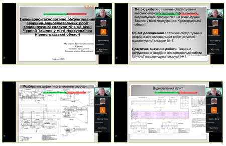 Попередній захист магістерських робіт спеціальності 194 Гідротехнічне будівництво, водна інженерія та водні технології