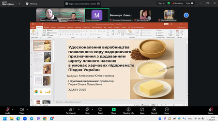 Попередній захист кваліфікаційних робіт здобувачів вищої освіти другого (магістерського) рівня другого року навчання спеціальності 181 Харчові технології
